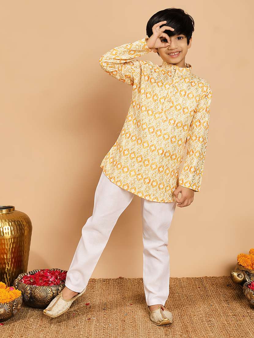 yellow rayon kurta sets kurtas & set - 22187773 -  Standard Image - 1