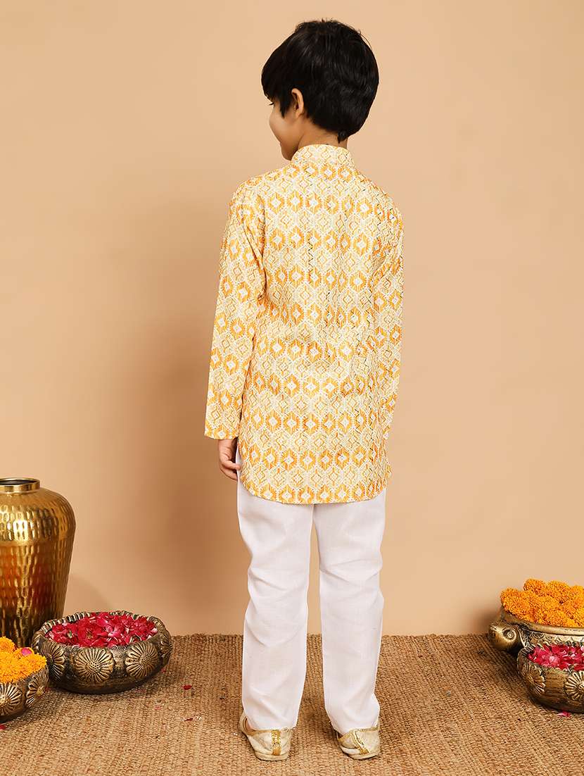 yellow rayon kurta sets kurtas & set - 22187773 -  Standard Image - 4