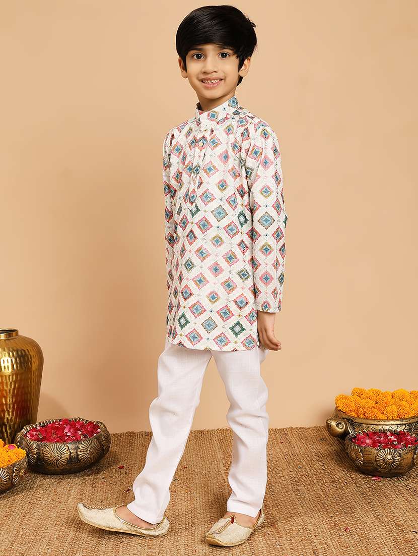 cream rayon kurta sets kurtas & set - 22187774 -  Standard Image - 1