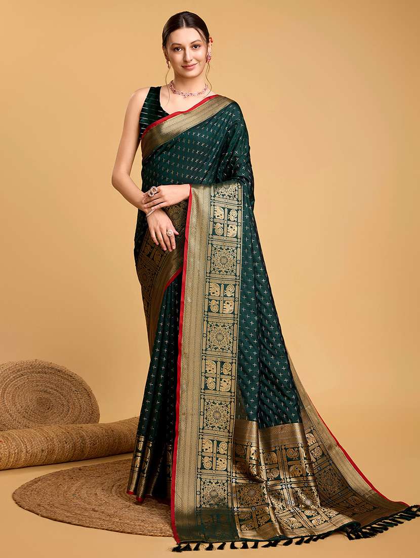 women self design bordered saree with blouse - 22187777 -  Standard Image - 1