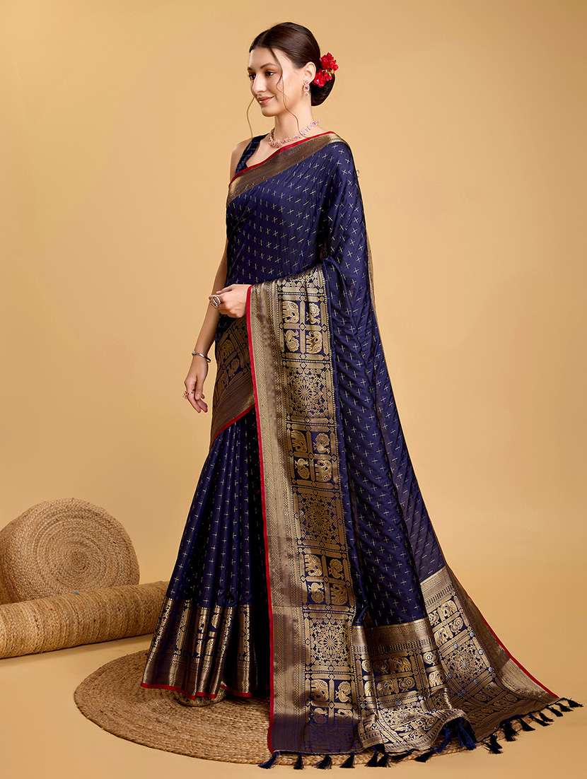 women self design bordered saree with blouse - 22187779 -  Standard Image - 1