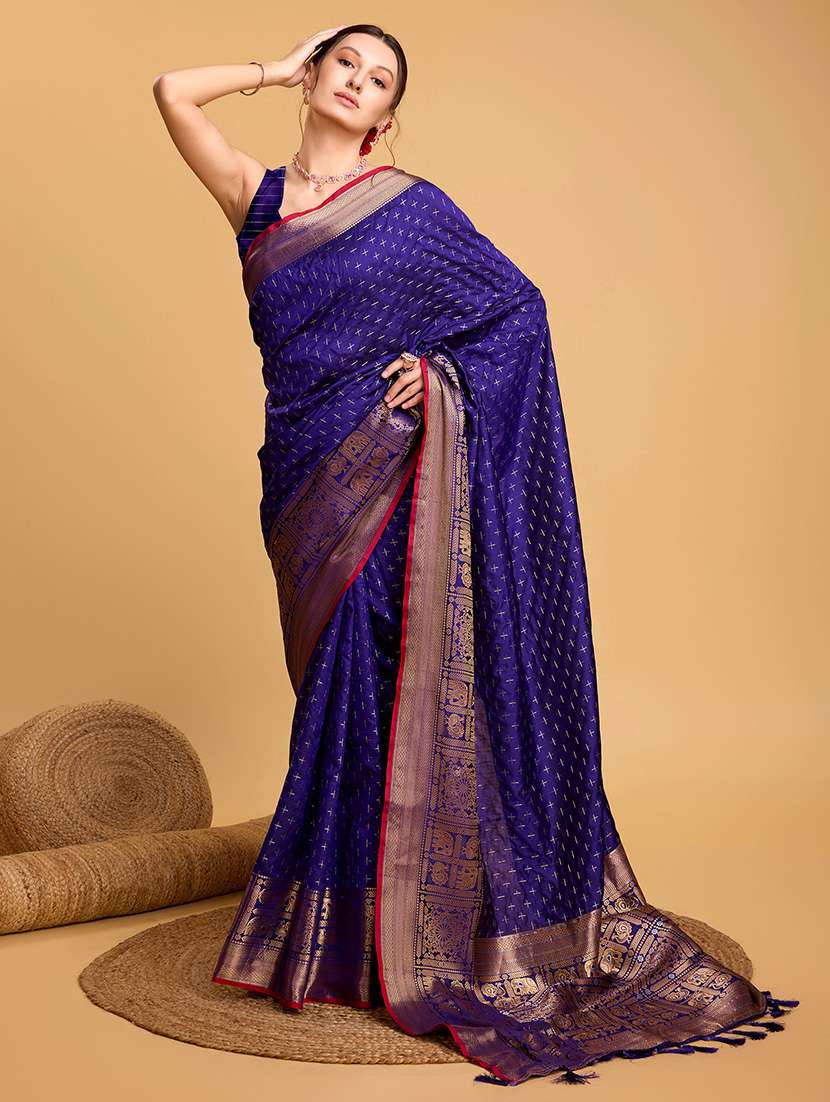 women self design bordered saree with blouse - 22187781 -  Standard Image - 1