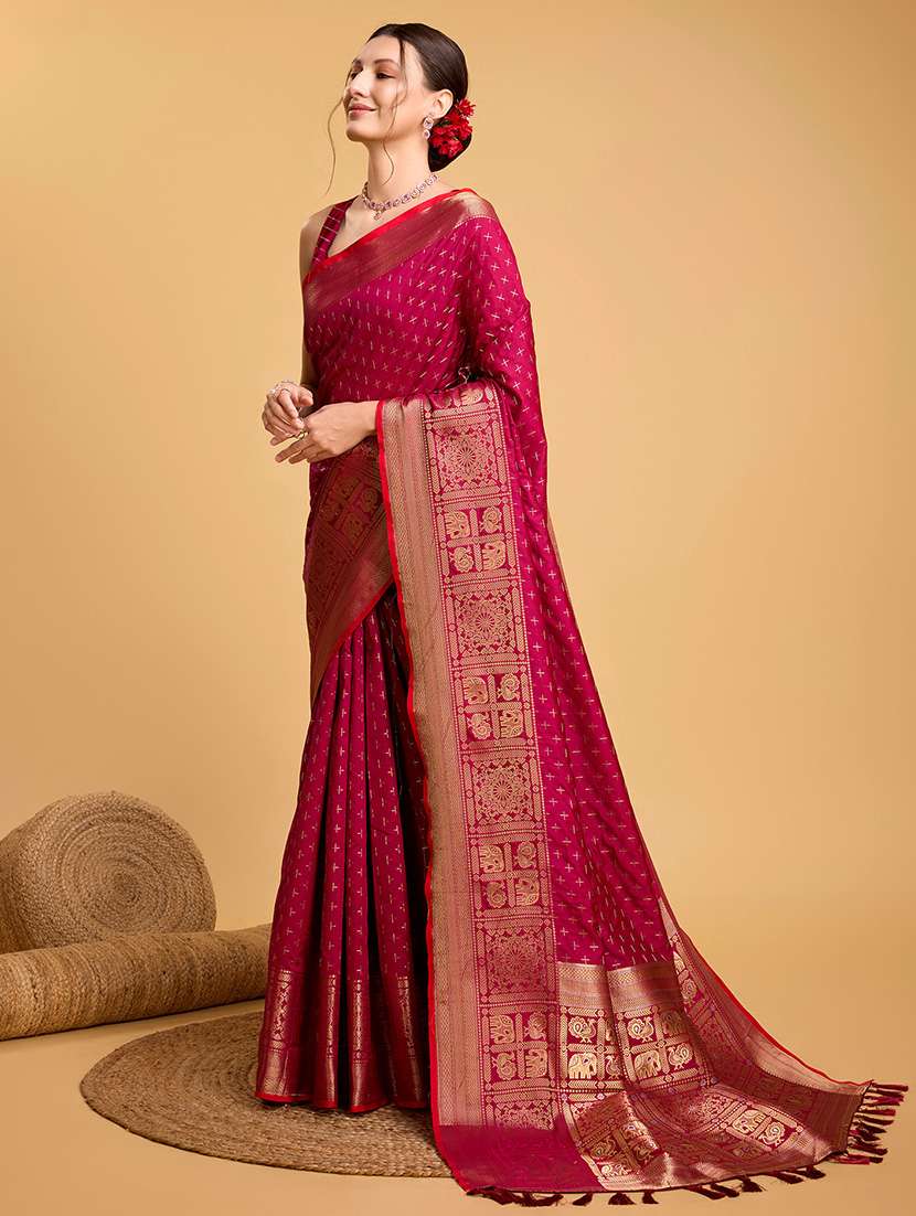 women self design bordered saree with blouse - 22187782 -  Standard Image - 1