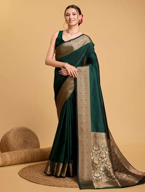 women solid with bordered saree with blouse - 22187784 -  Standard Image - 0