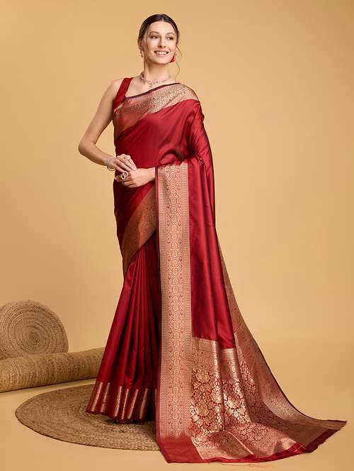 women solid with bordered saree with blouse - 22187787 -  Standard Image - 0