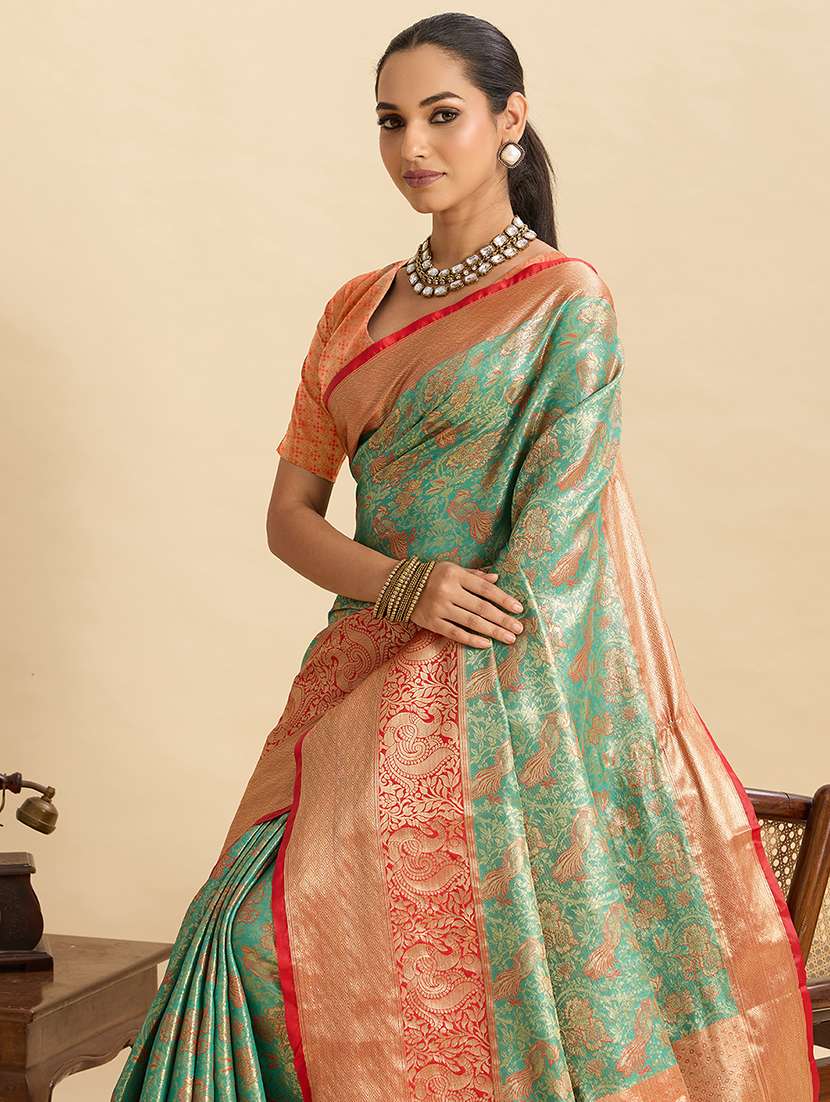 women self design banarasi saree with blouse - 22187790 -  Standard Image - 4