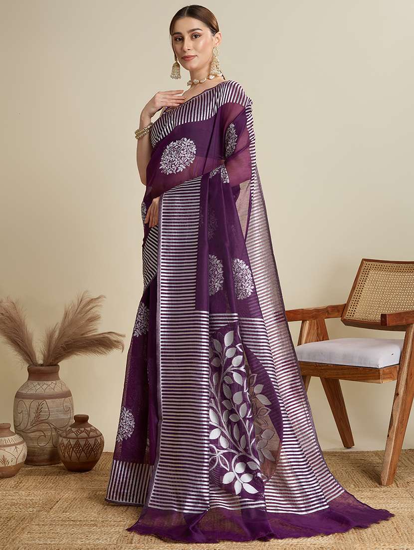 women self design bordered saree with blouse - 22187810 -  Standard Image - 1