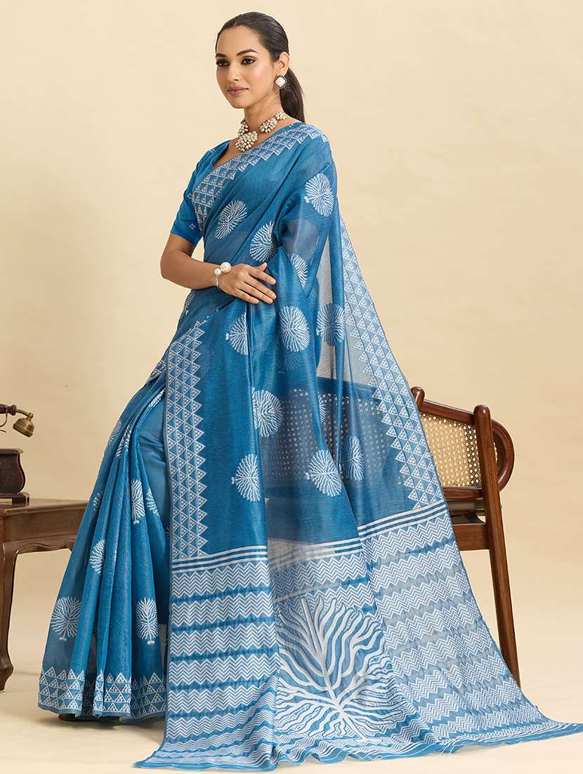 women self design bordered saree with blouse - 22187813 -  Standard Image - 1
