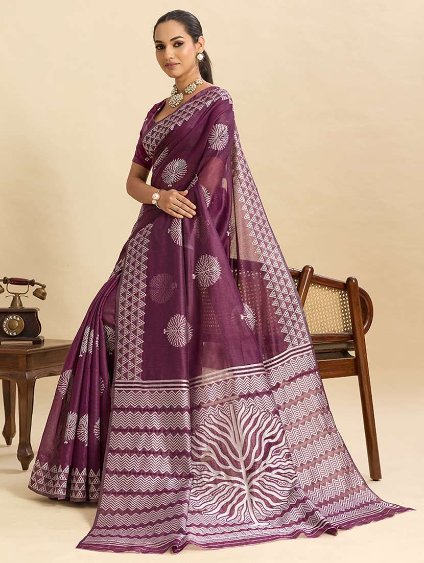 women self design bordered saree with blouse - 22187815 -  Standard Image - 1
