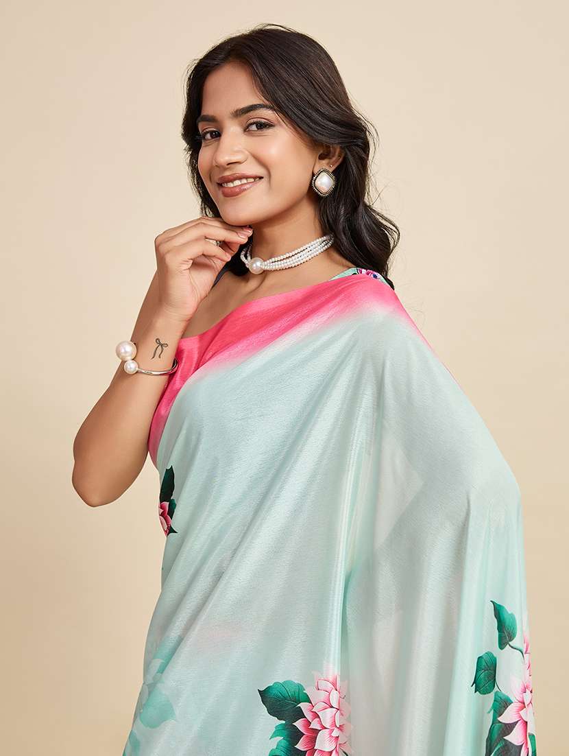 women floral printed saree with blouse - 22187820 -  Standard Image - 4