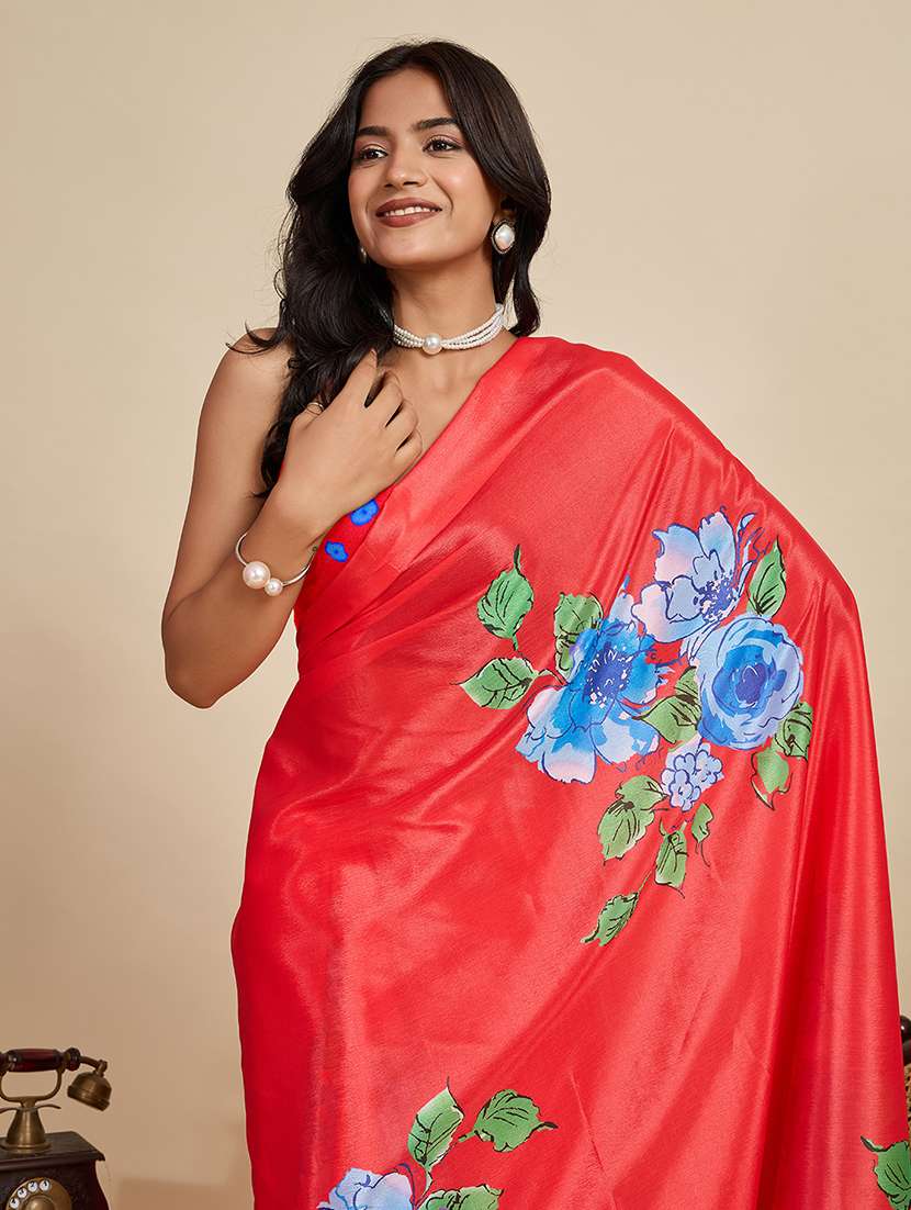 women floral printed saree with blouse - 22187821 -  Standard Image - 4