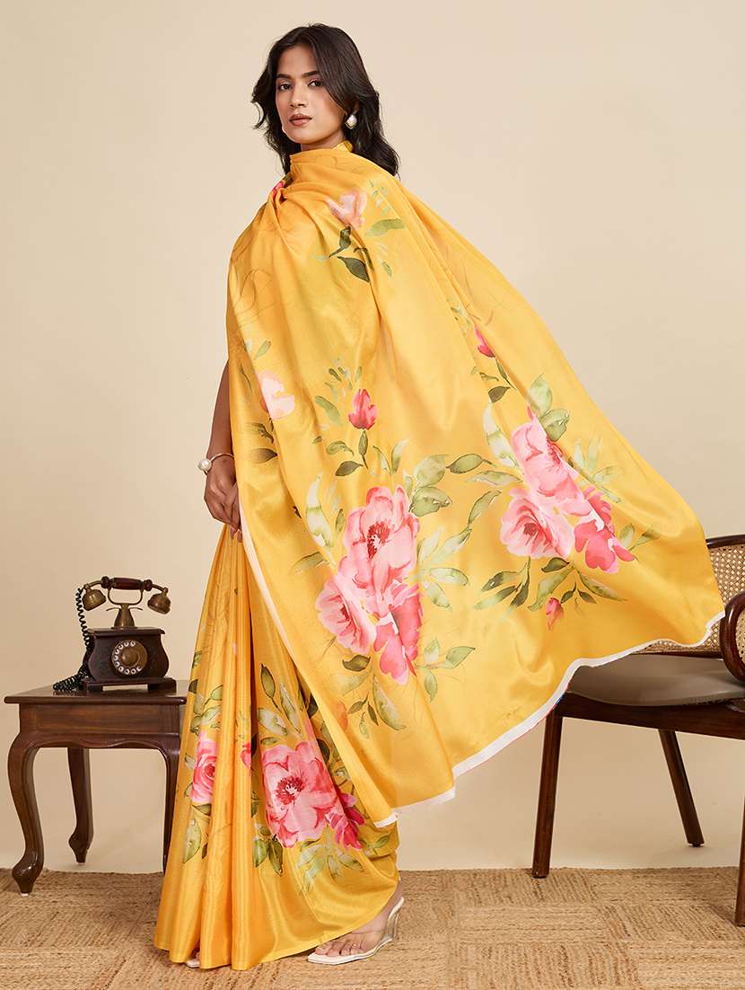 women floral printed saree with blouse - 22187823 -  Standard Image - 1