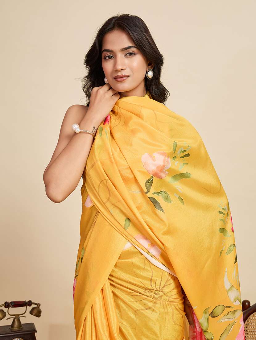 women floral printed saree with blouse - 22187823 -  Standard Image - 4