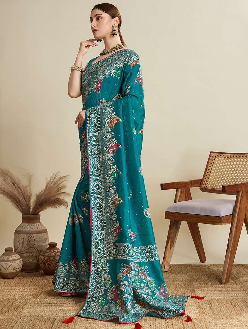 women printed casual wear saree with blouse - 22187828 -  Standard Image - 1