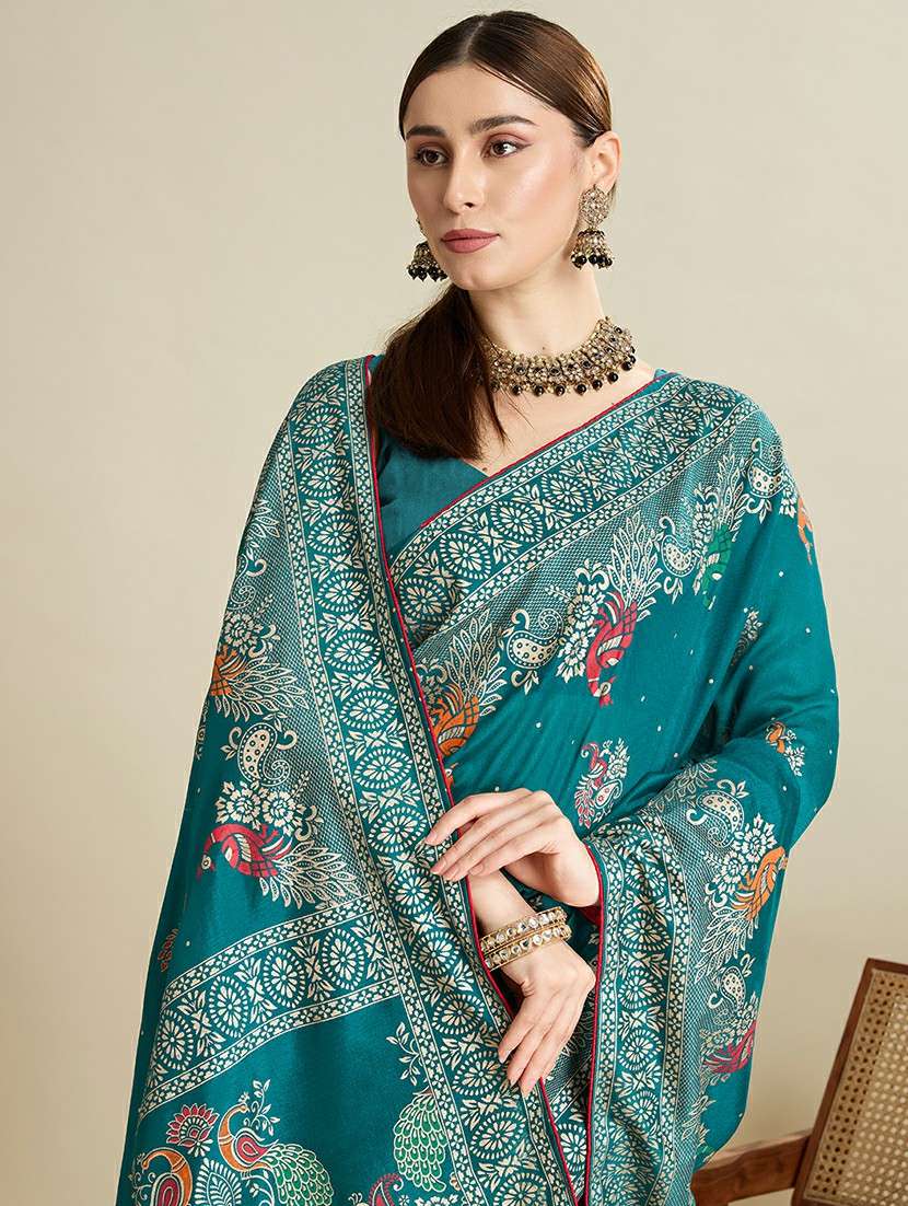 women printed casual wear saree with blouse - 22187828 -  Standard Image - 4
