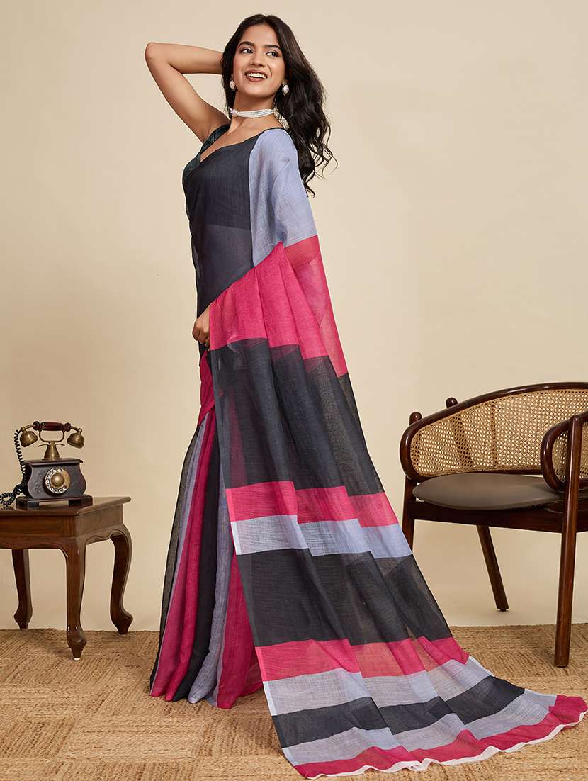 women printed casual wear saree with blouse - 22187840 -  Standard Image - 1