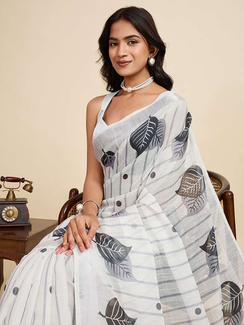 women printed casual wear saree with blouse - 22187847 -  Standard Image - 4