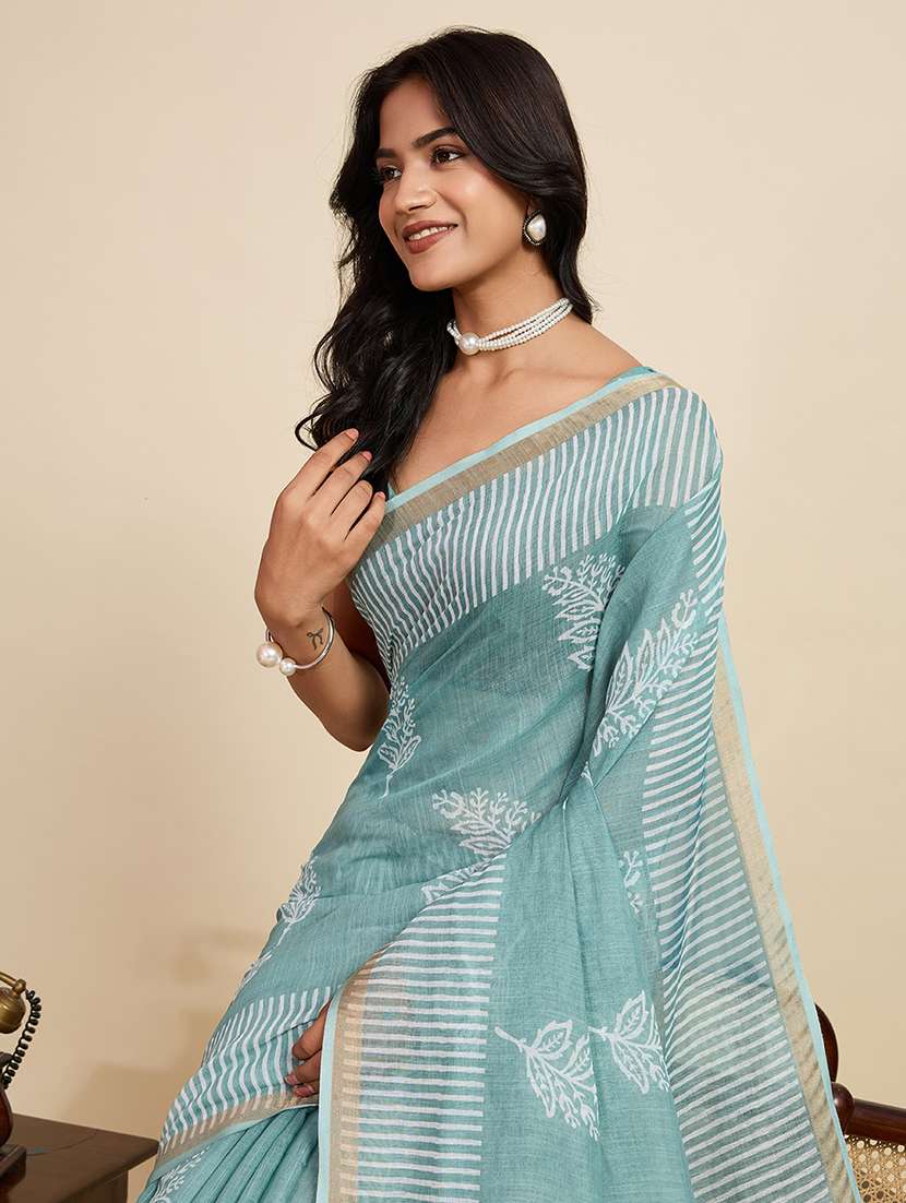 women printed casual wear saree with blouse - 22187851 -  Standard Image - 4