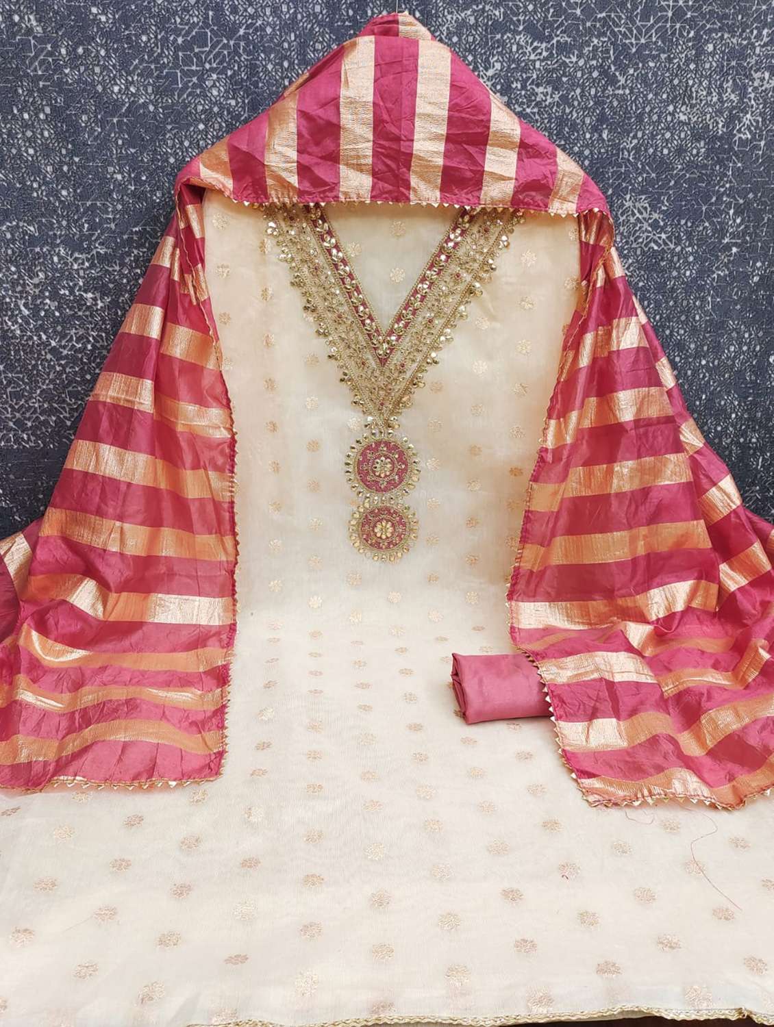 women self design embroidered unstitched suit set - 22187860 -  Standard Image - 1