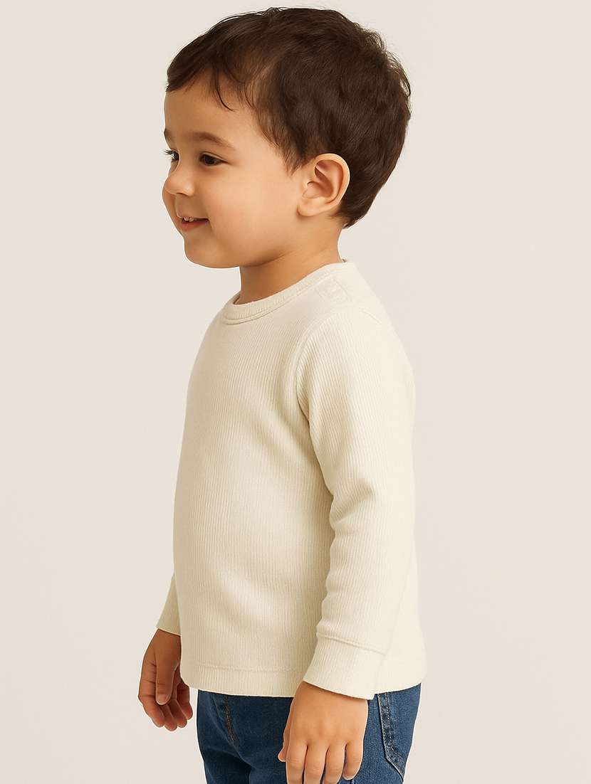 boys cream long sleeve thermal top - 22187935 -  Standard Image - 1