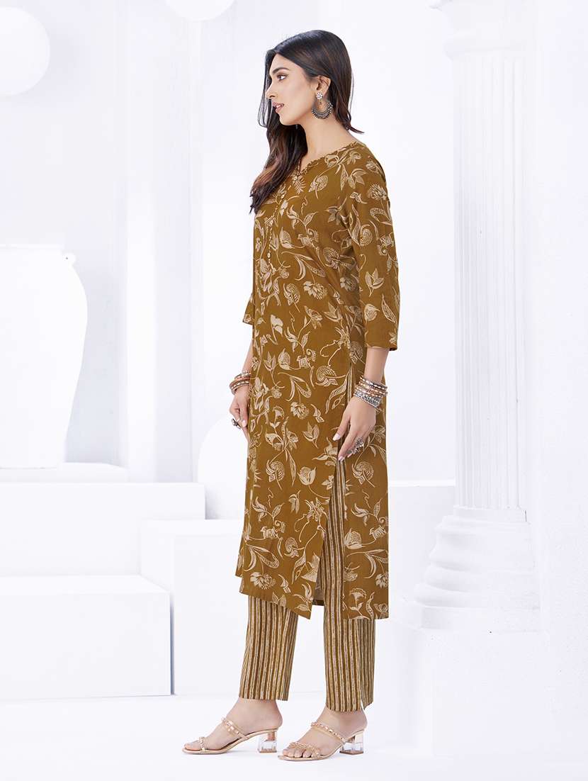 women floral printed three quarter sleeve kurta pant with dupatta set - 22203057 -  Standard Image - 1