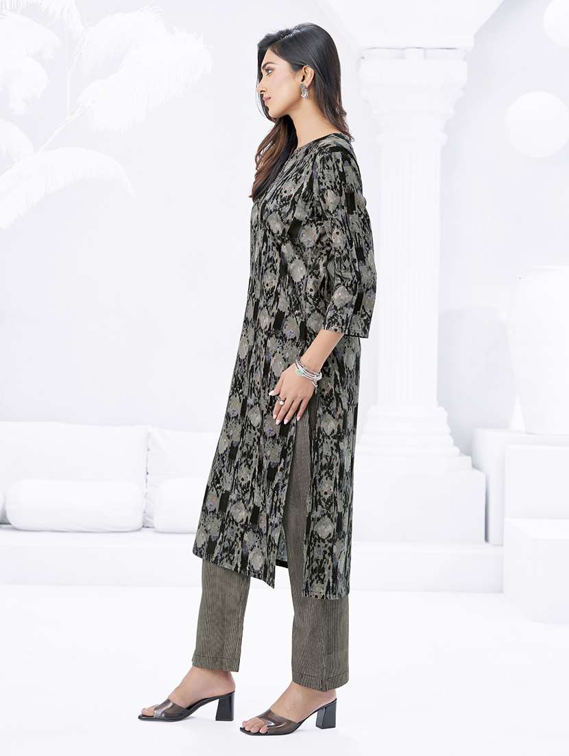 women printed three quarter sleeve kurta pant with dupatta set - 22205717 -  Standard Image - 1