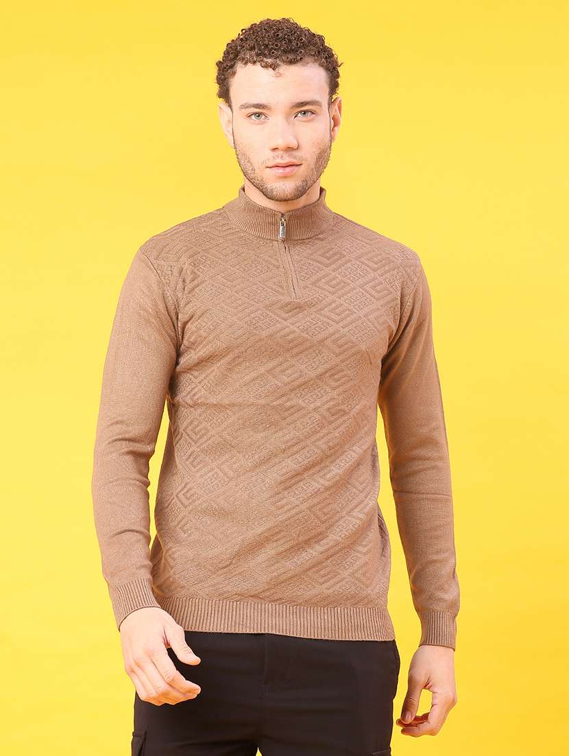 men self designed long sleeve pullover - 22215577 -  Standard Image - 1