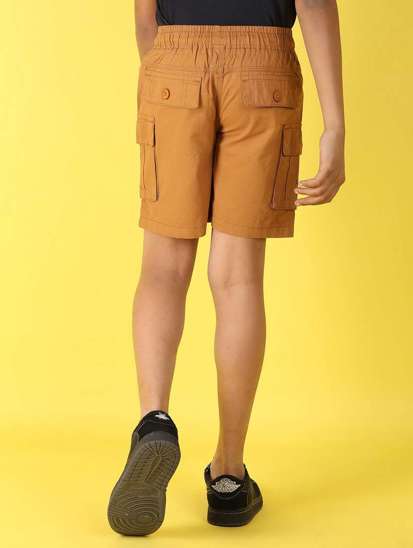 khaki cotton shorts & three fourth - 22215940 -  Standard Image - 1
