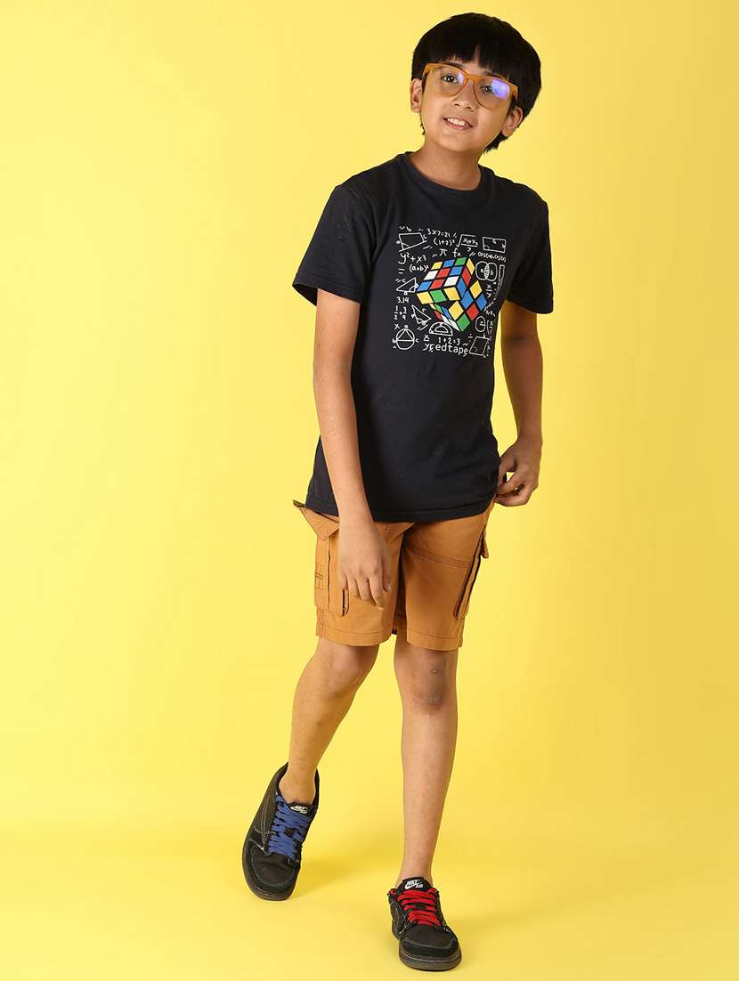 khaki cotton shorts & three fourth - 22215940 -  Standard Image - 4