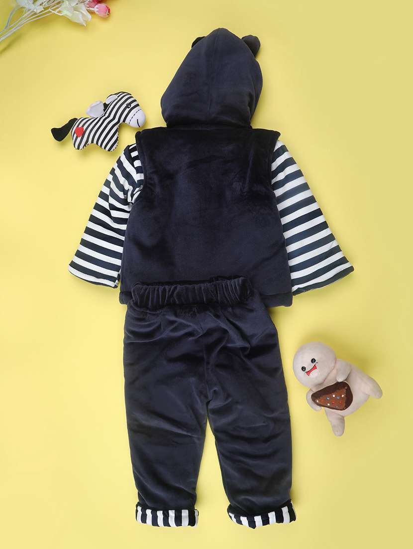 kids striped long sleeve winterwear full length set - 22217059 -  Standard Image - 1