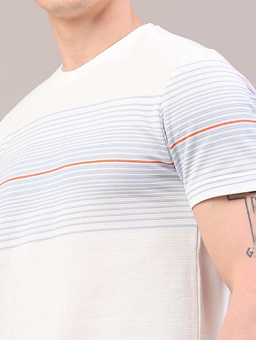 men striped short sleeve slim fit t-shirt - 22217081 -  Standard Image - 4