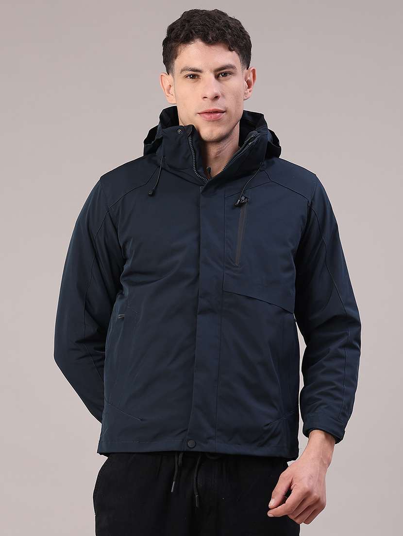 men solid long sleeve hooded puffer jacket - 22217088 -  Standard Image - 1