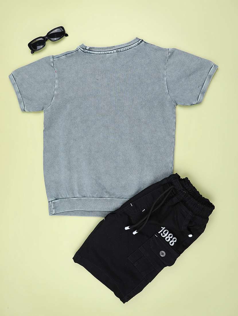 kids printed shorts co-ord set - 22217090 -  Standard Image - 1