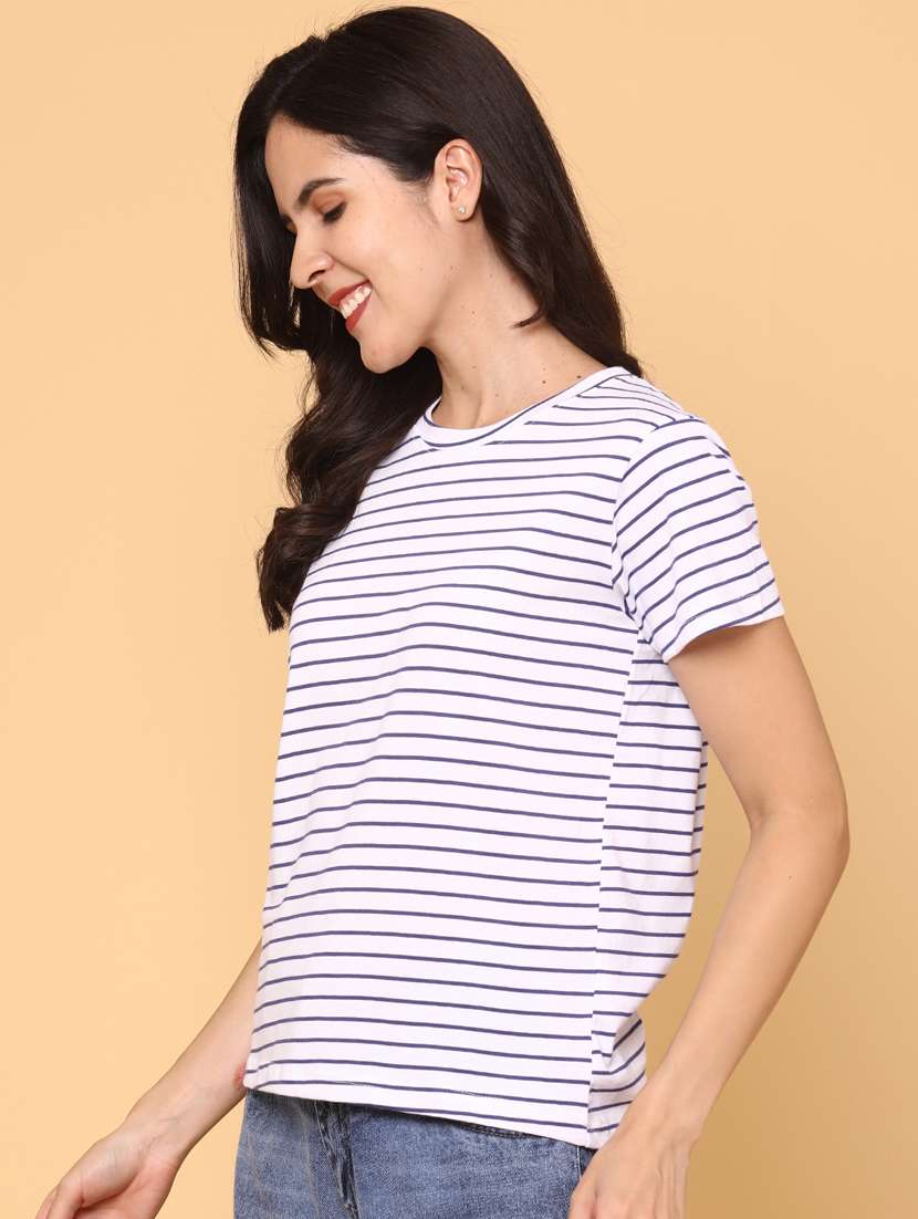 women striped short sleeve t-shirt