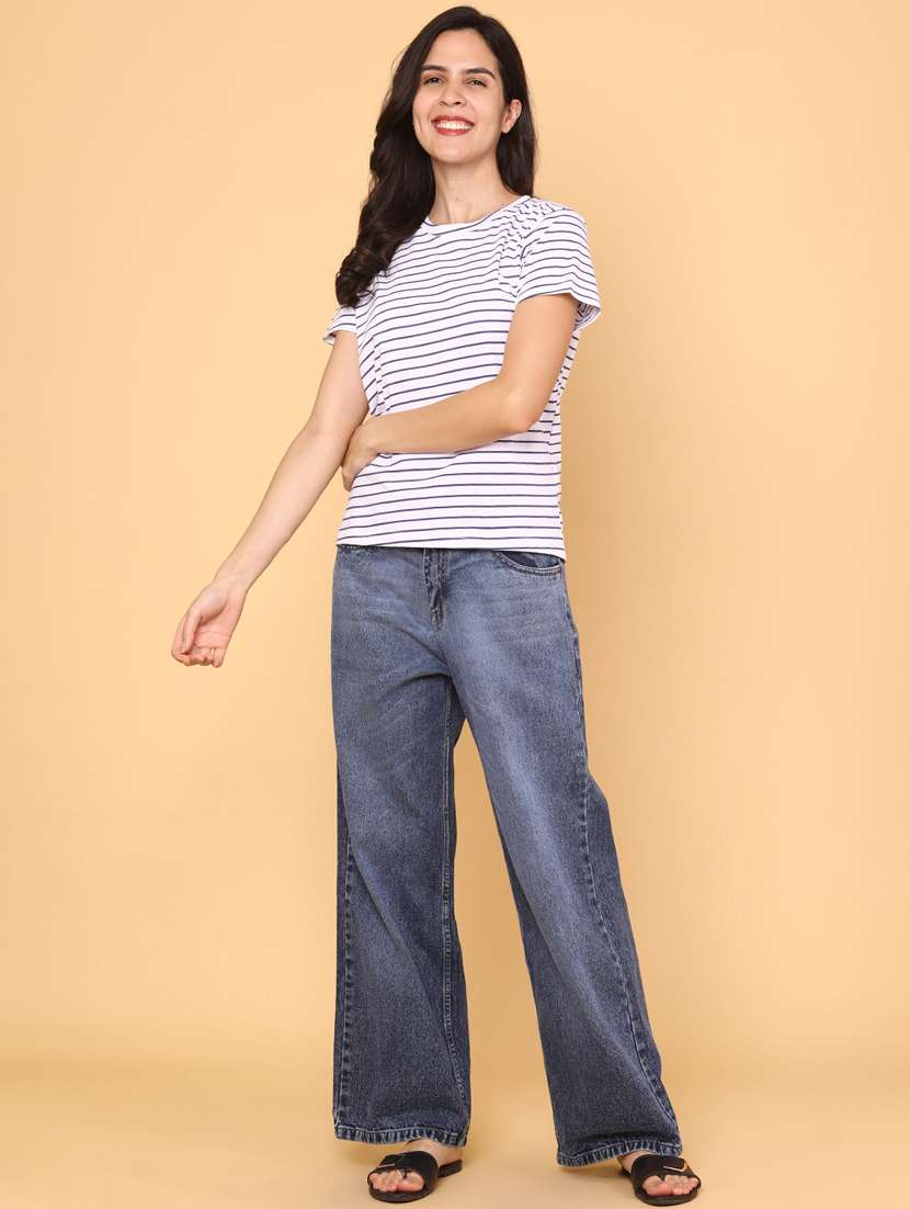 women striped short sleeve t-shirt - 22217099 -  Standard Image - 4
