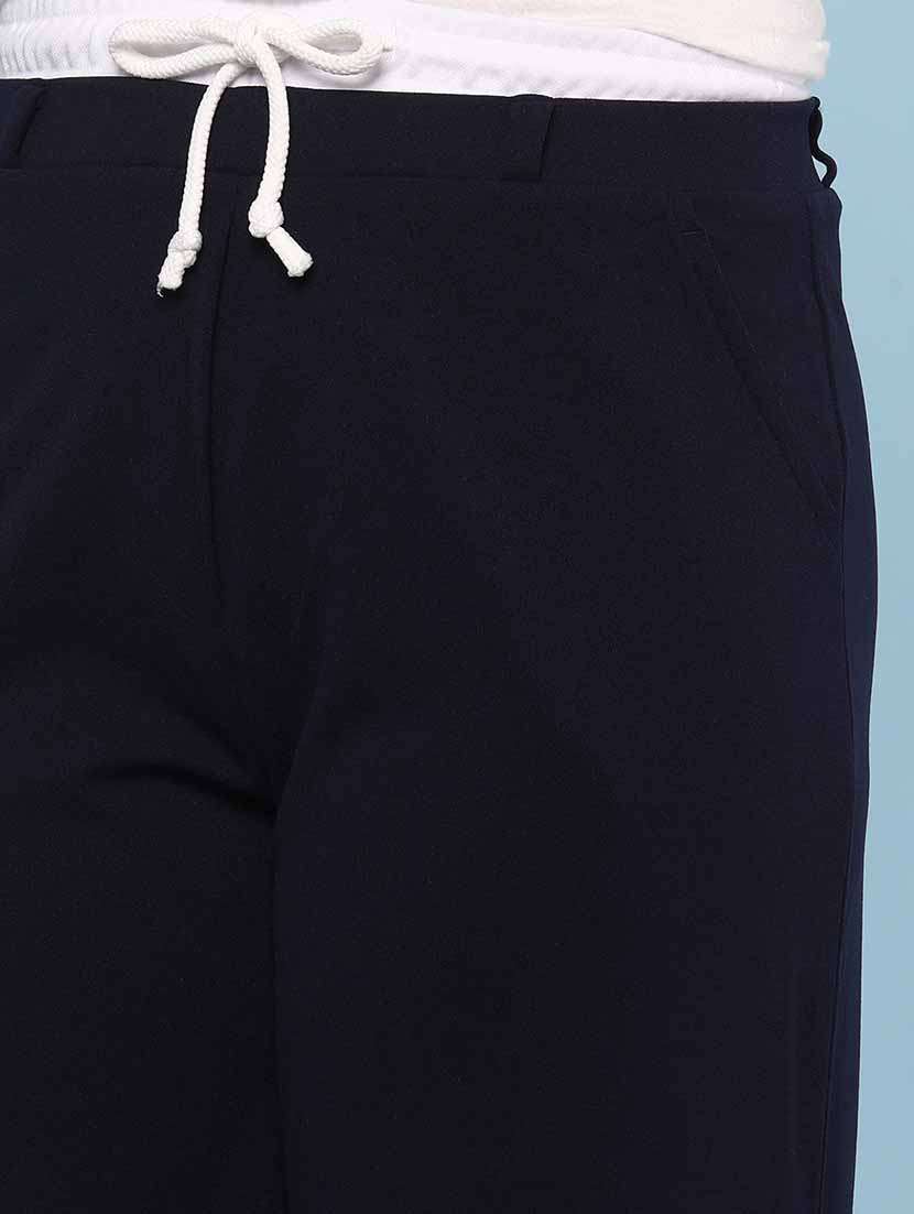Women Solid Mid Rise Straight Fit Trouser - 22217115 -  Standard Image - 1