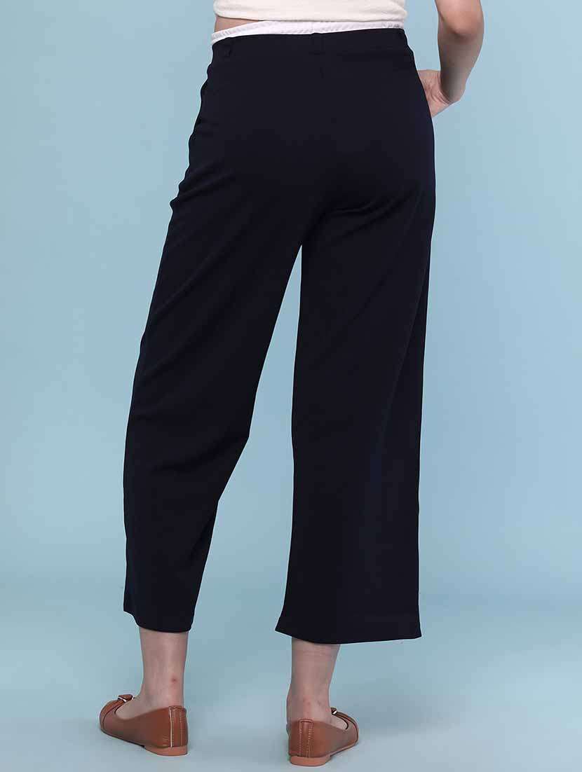 Women Solid Mid Rise Straight Fit Trouser - 22217115 -  Standard Image - 4