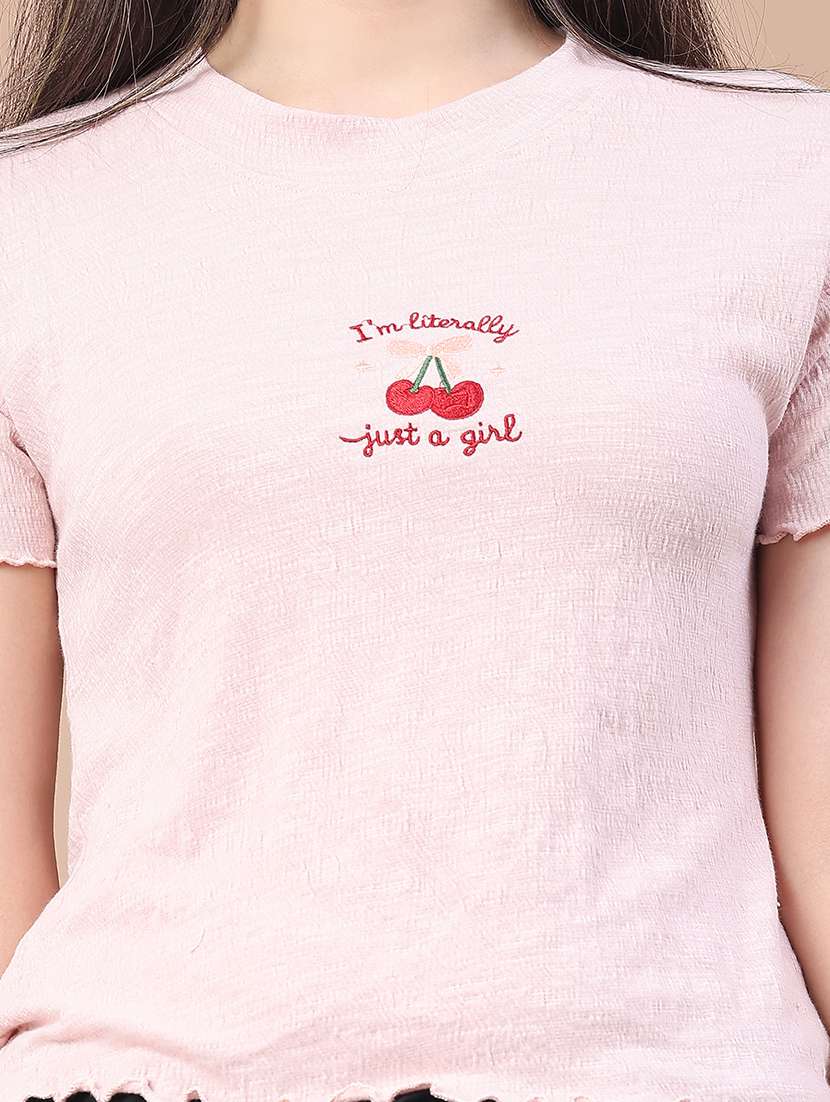 peach cotton regular tshirt - 22217118 -  Standard Image - 1