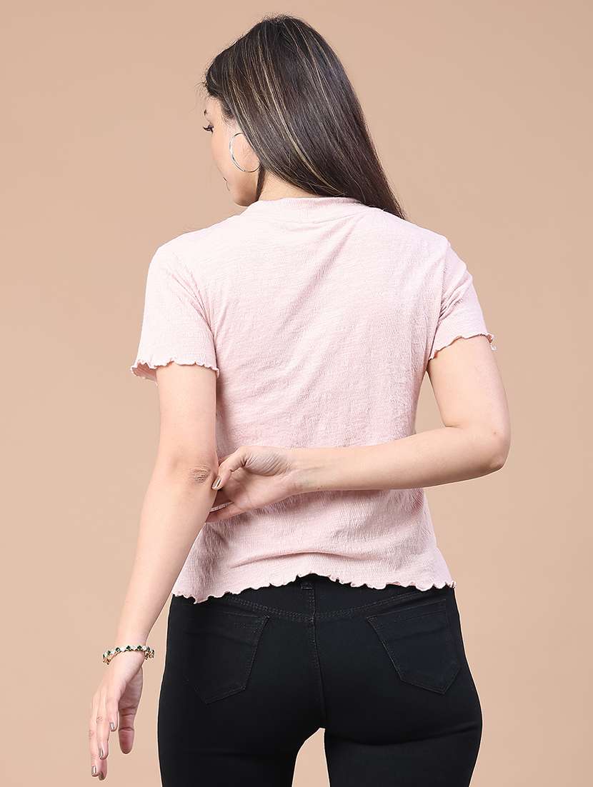 peach cotton regular tshirt - 22217118 -  Standard Image - 4