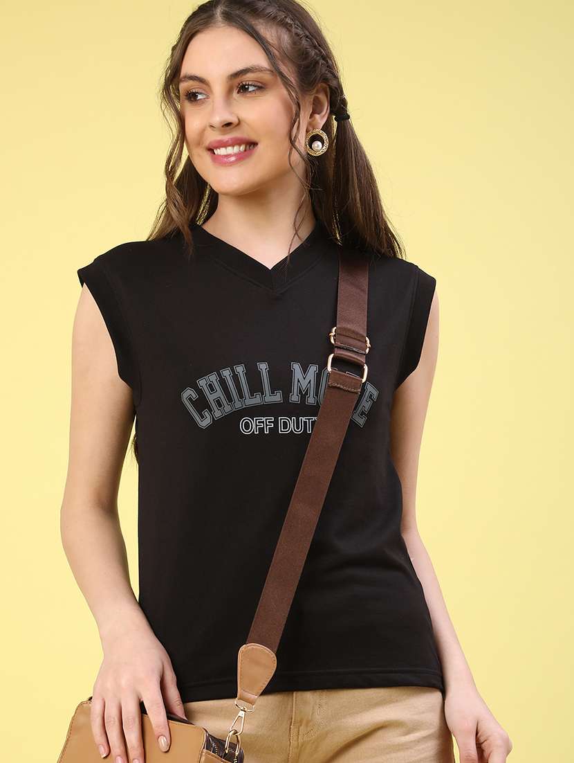 black cotton regular top