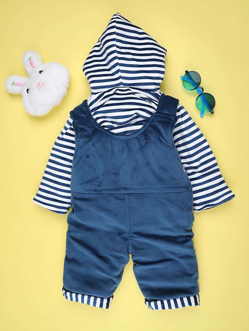 kids striped long sleeve winterwear dungaree set - 22217170 -  Standard Image - 1
