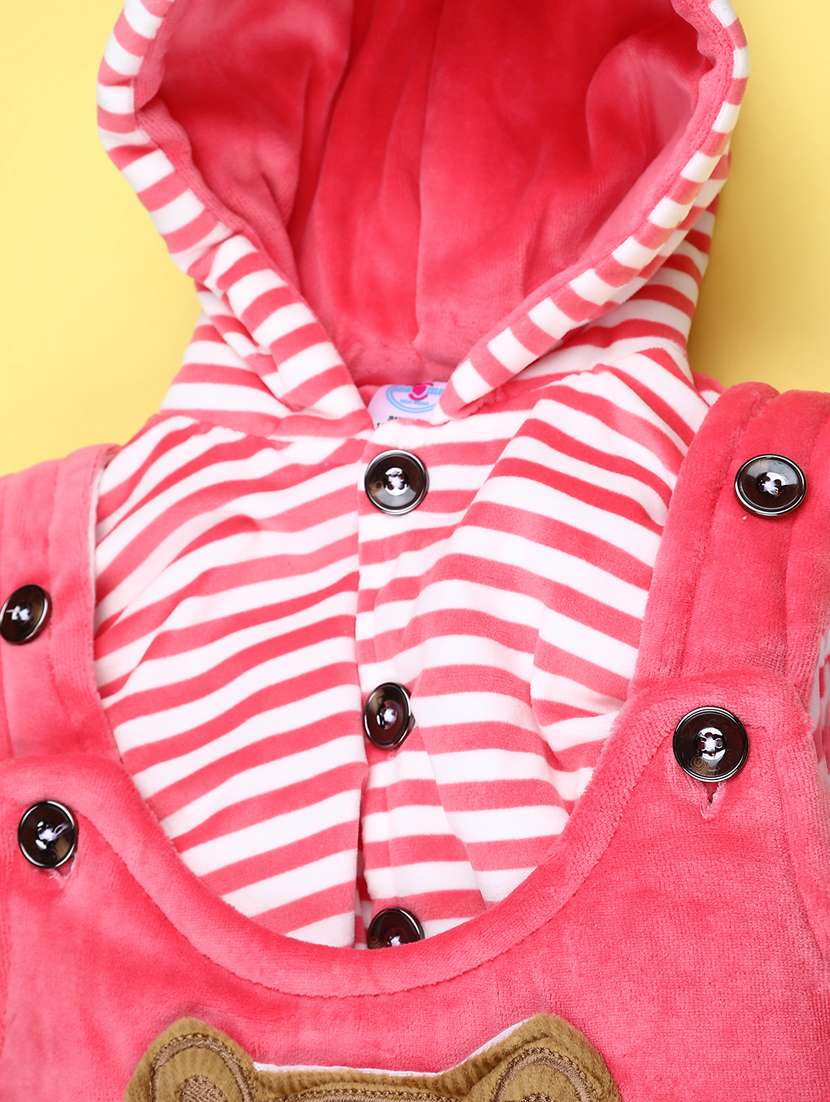 kids striped long sleeve winterwear dungaree set - 22217171 -  Standard Image - 1