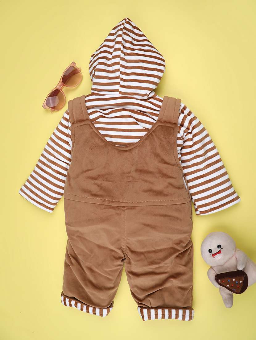 kids striped long sleeve winterwear dungaree set - 22217172 -  Standard Image - 1