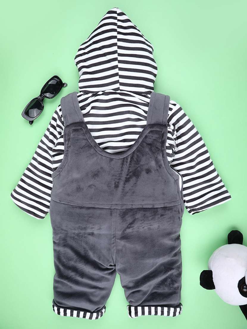 kids striped long sleeve winterwear dungaree set - 22217173 -  Standard Image - 1