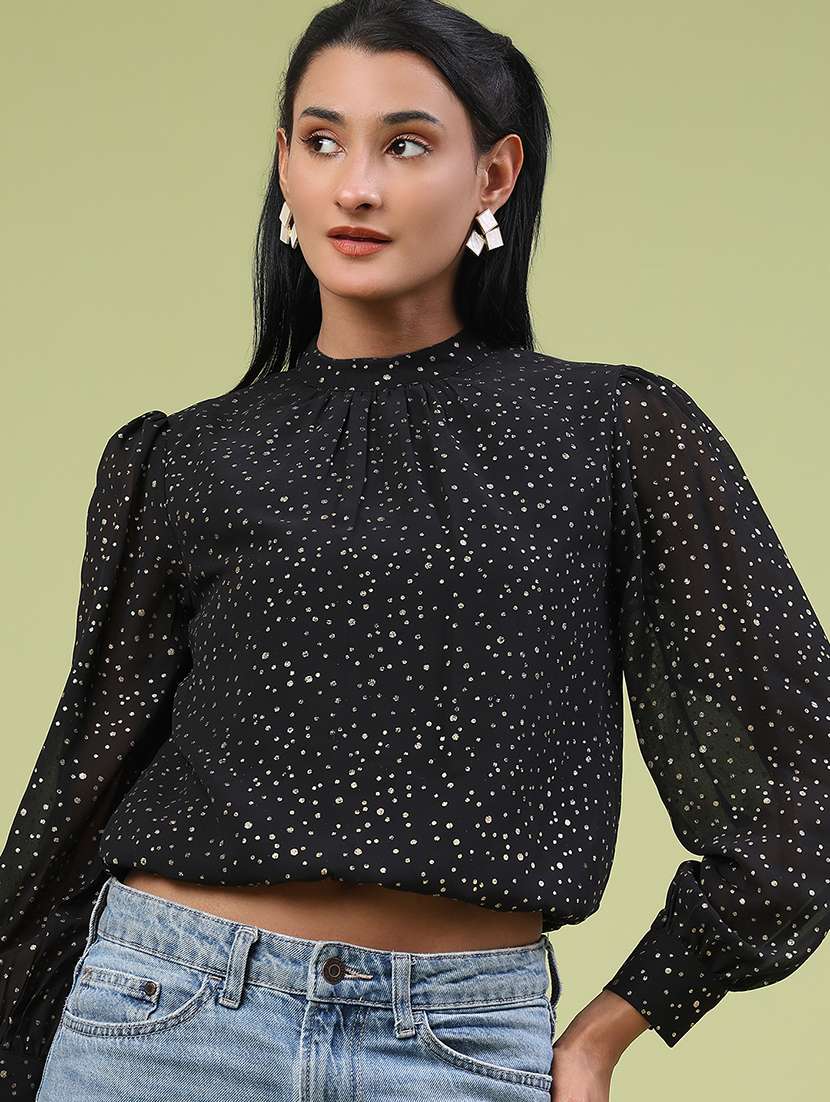 women black polyester regular top - 22217179 -  Standard Image - 1