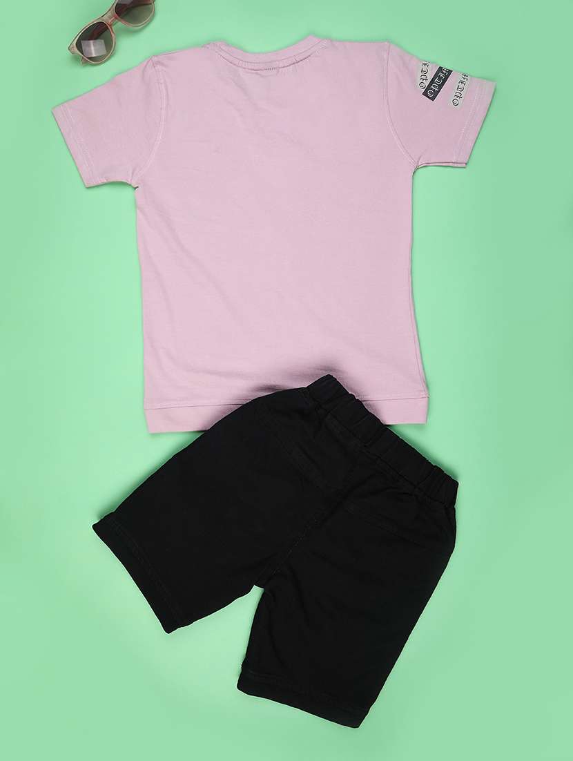 boys printed t-shirt & shorts co-ords set - 22217181 -  Standard Image - 1