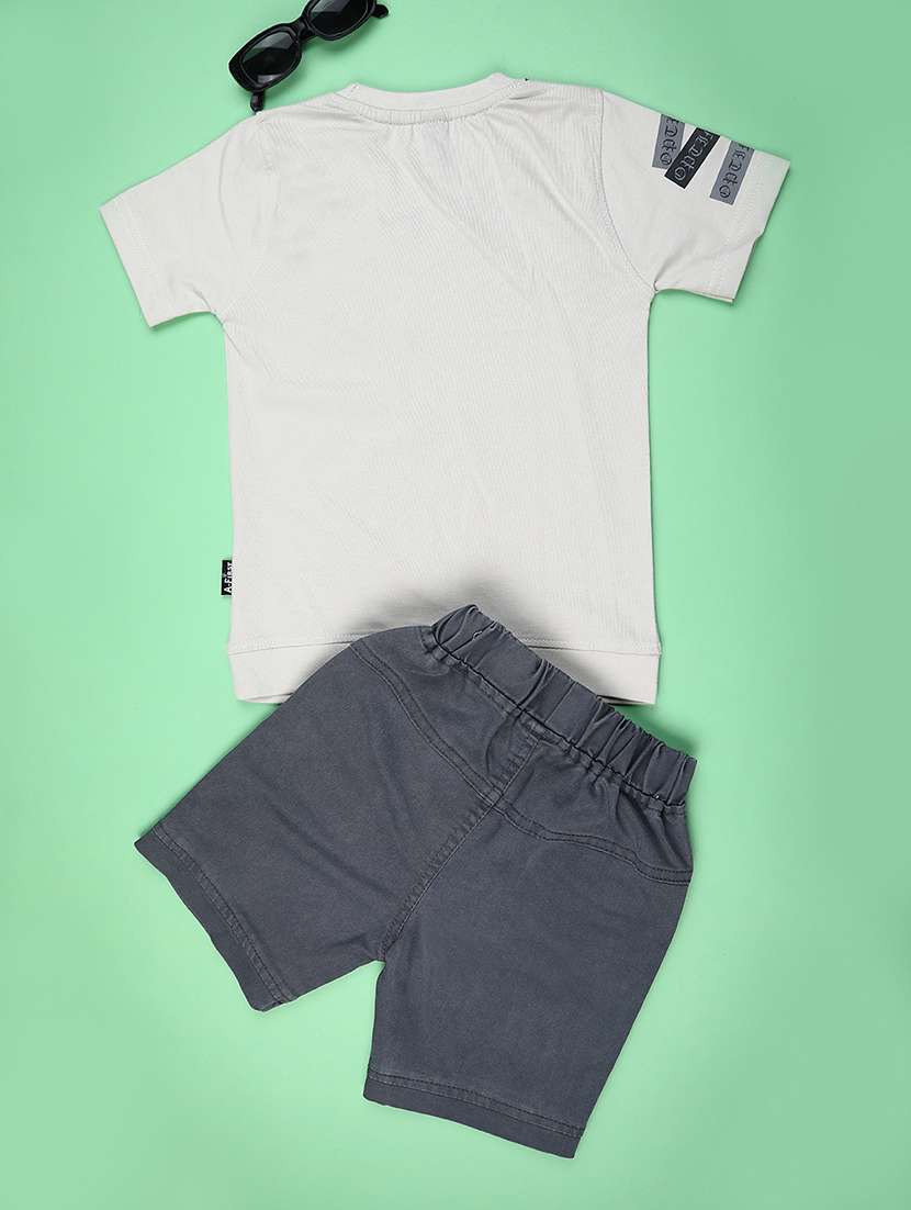 boys printed t-shirt & shorts co-ords set - 22217182 -  Standard Image - 1