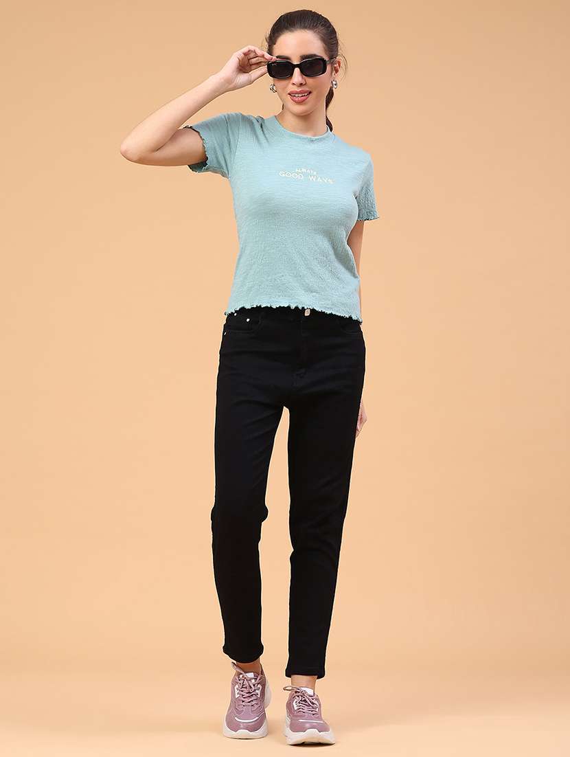 women solid short sleeve t-shirt - 22217203 -  Standard Image - 4