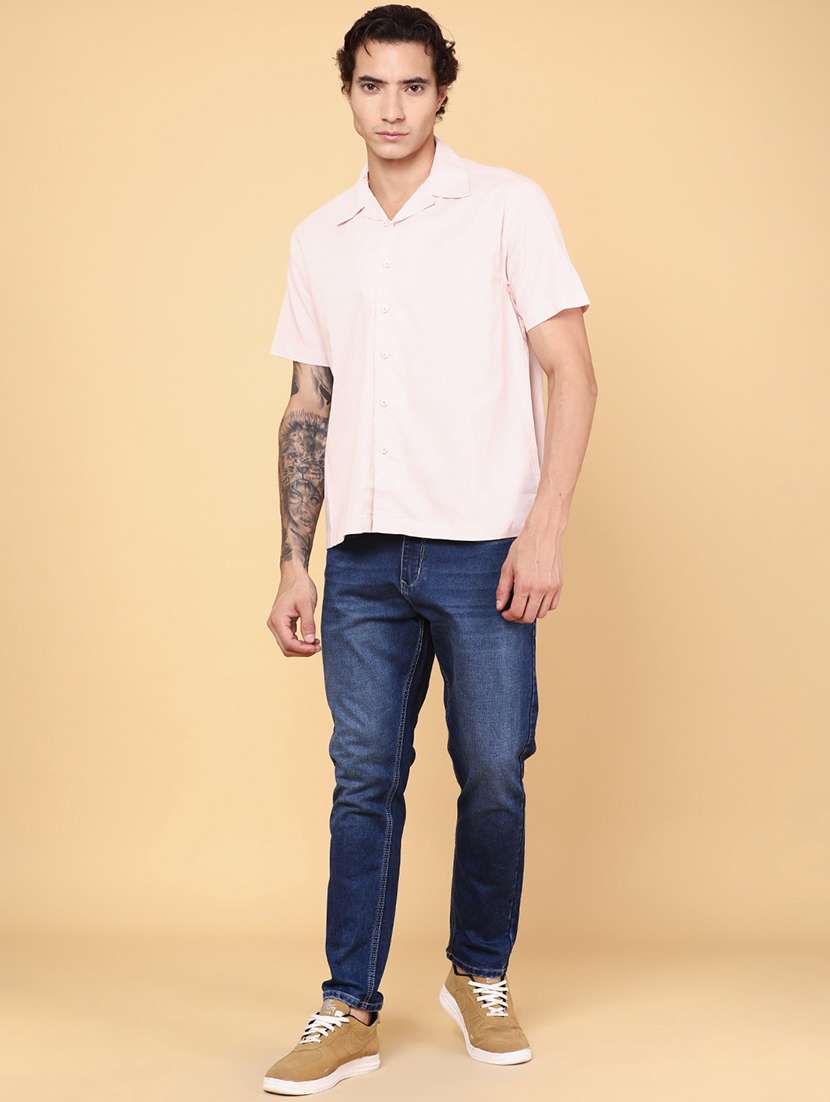 men pink cotton casual shirt - 22217211 -  Standard Image - 4