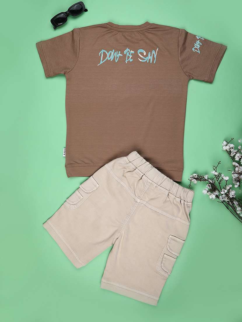 boys printed t-shirt & shorts co-ords set - 22217219 -  Standard Image - 1